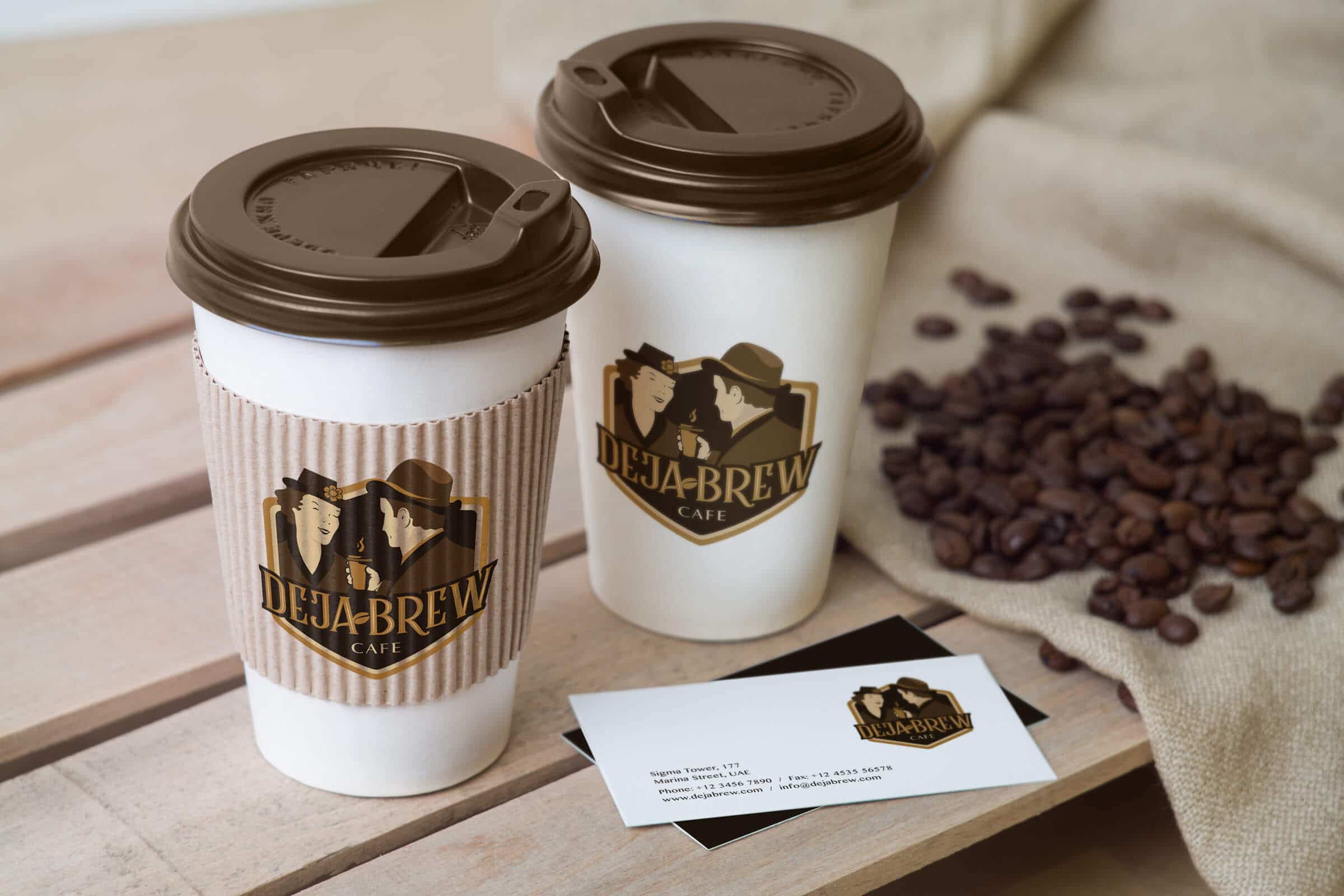 Coffee Cup Branding and Design - Deja Brew