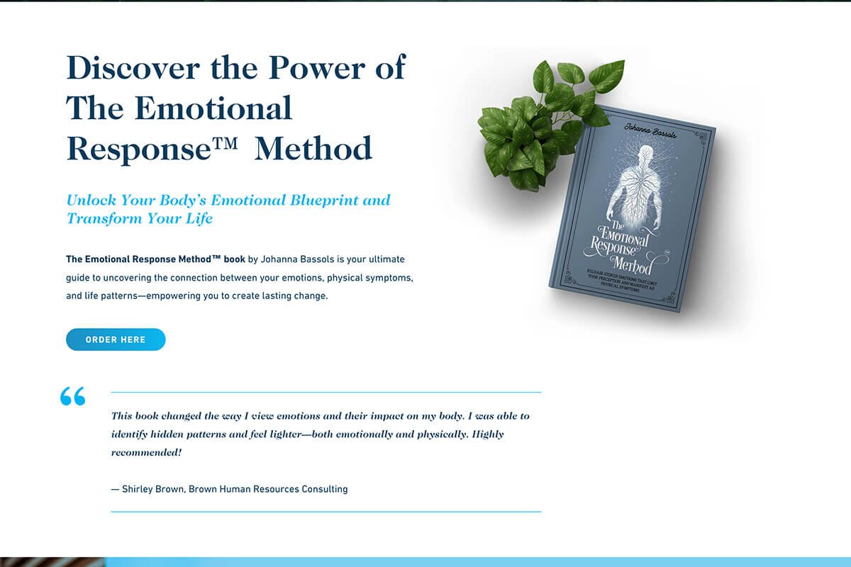 Book sales page for spiritual website